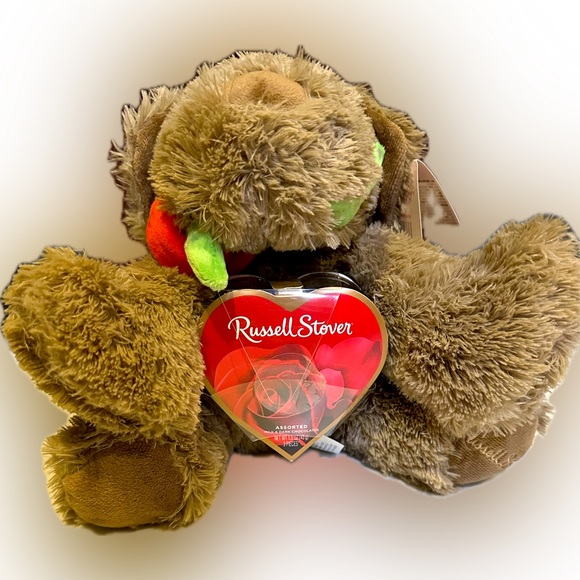 COCO THE LOVE PUP RUSSELL STOVER PLUSH DOG PUPPY HEART BOX ROSE COLLECTIBLE 10” - Picture 3 of 15